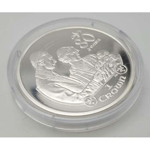 822 - 2006 Sterling Silver Crown Coin Queen Elizabeth II 80th Birthday Commemoration 28.28 grams with Cert... 