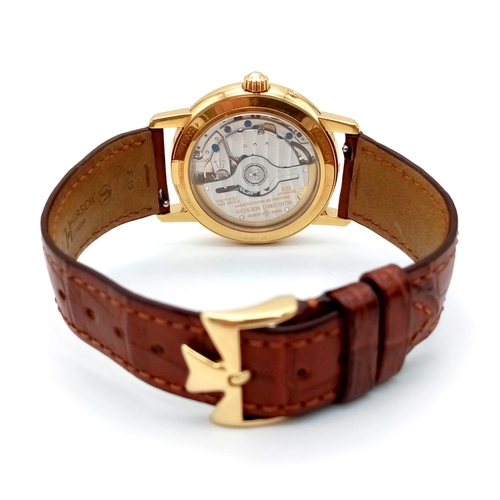 191 - A Vacheron Constantin Gents 18K Gold Chronograph Watch. Leather strap with 18k gold buckle. 18k gold... 