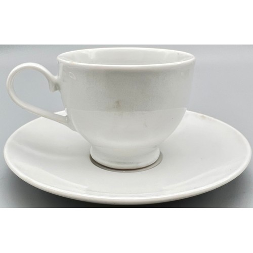 861 - A WW2 German Cup & Saucer Dated 1939 Marked: H.U. for Heers Unterkunft (Quartermasters Stores).