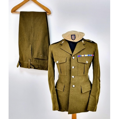 100 - A 1980s Original SAS Military Tunic/Trousers and Beret - that belonged to the same operative. Cream ... 