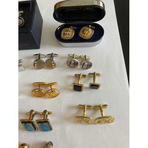 273 - Large selection of vintage cufflinks to include display boxed, cricket bat, vintage car etc.