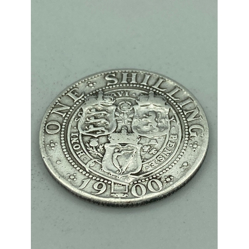 434 - Victorian SILVER SHILLING 1900 in very fine/extra fine condition. Bold and clear detail to both side... 