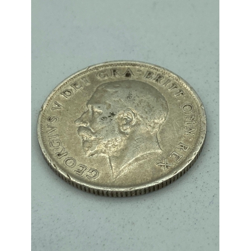 469 - SILVER SHILLING 1916,Condition is extra fine but is in need of a clean .Bold and raised definition t... 