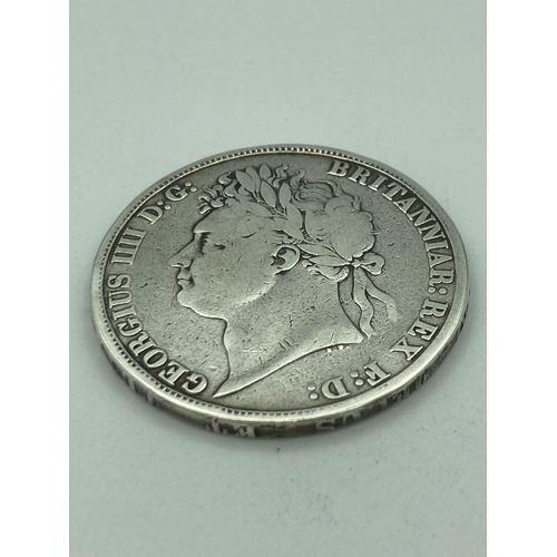 63 - SILVER GEORGE IV CROWN 1821 in fine/very fine condition.Clear wording to edge.