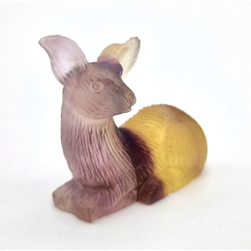 426 - A Hand-Carved Rainbow Flourite Crystal Deer Figure. 5 x 5cm.