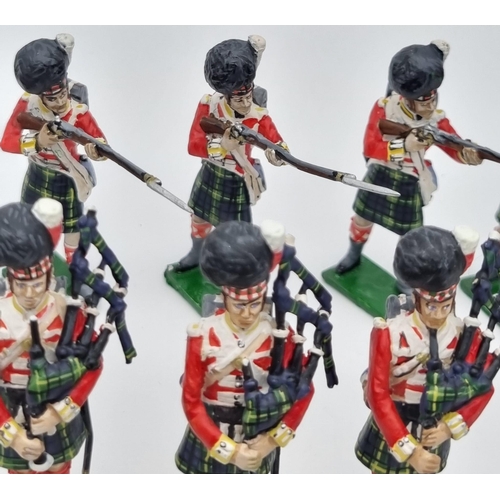 135 - Twenty-two Gordon Highlander Battle of Waterloo Metal Soldiers - Made by the Tradition of London Com... 