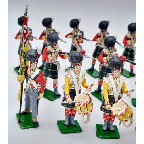 135 - Twenty-two Gordon Highlander Battle of Waterloo Metal Soldiers - Made by the Tradition of London Com... 