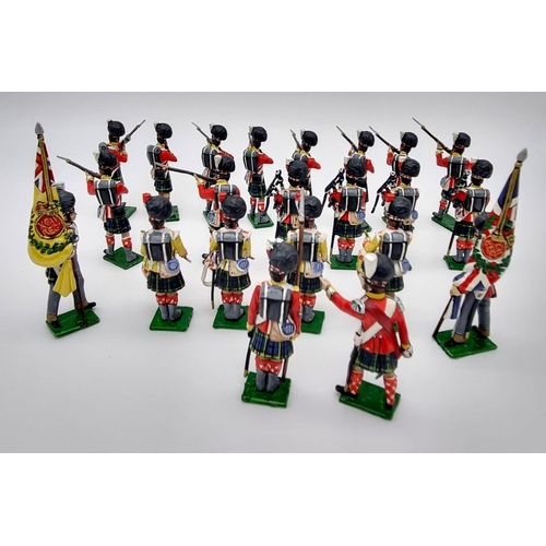 135 - Twenty-two Gordon Highlander Battle of Waterloo Metal Soldiers - Made by the Tradition of London Com... 