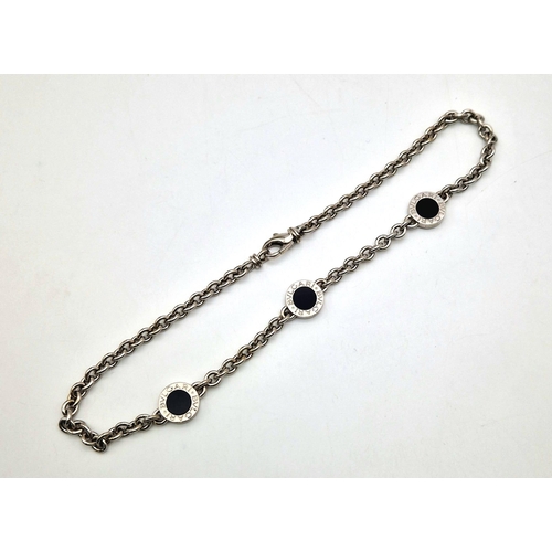 401 - An 18 k white gold BVLGARI chain necklace, length: 39 cm, weight: 29.29 g.