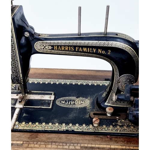 688 - Two Rare Antique Machines - An Underwood Typewriter and a W.J.H. and Co sewing machine. As found.