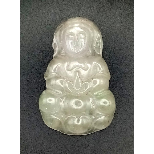 759 - A jade, hand carved pendant of Buddha. Height: 45 mm, weight: 9.8 g.