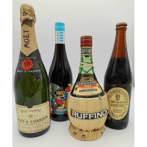 1064 - Mixed lot containing a bottle of wine, champagne and beer