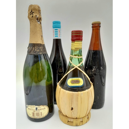 1064 - Mixed lot containing a bottle of wine, champagne and beer