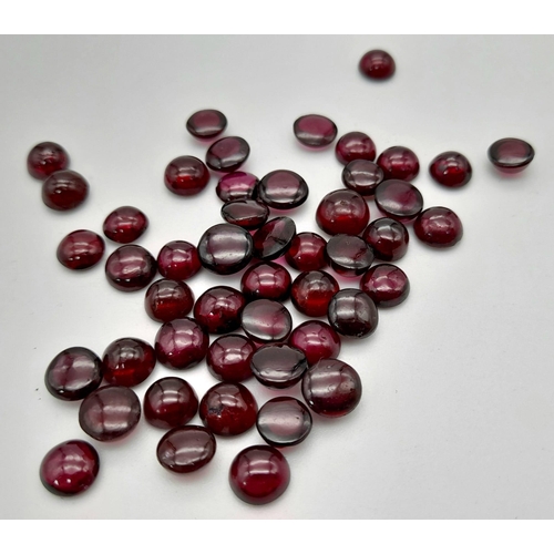 509 - 48 x round shape natural almandine garnets. Each garnet is 5.5-6 mm. 44.32 carat total weight. Each ... 