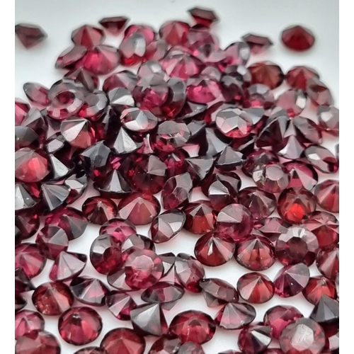 915 - 230+ round shape natural almandine garnets. Each garnet is 3.00-3.70 mm. 44.32 carat total weight. E... 