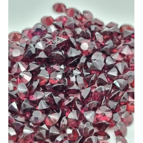 915 - 230+ round shape natural almandine garnets. Each garnet is 3.00-3.70 mm. 44.32 carat total weight. E... 