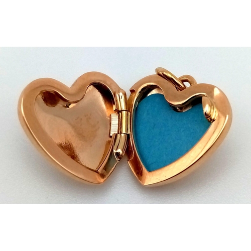 715 - TIFFANY & CO 18K GOLD HEART LOCKET PENDANT, WEIGHT 4.2G