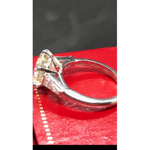 85 - A SPECTACULAR CARTIER PLATINUM RING 3.8ct CUT DIAMOND VS2 

One round brilliant cut diamond cartier ... 