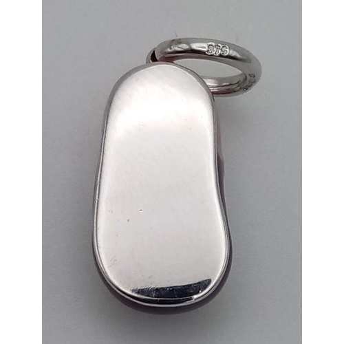 701 - 9K WHITE GOLD DIAMOND & ENEAMELLED CLOG/SHOE CHARM/PENDANT, WEIGHT 2.7G