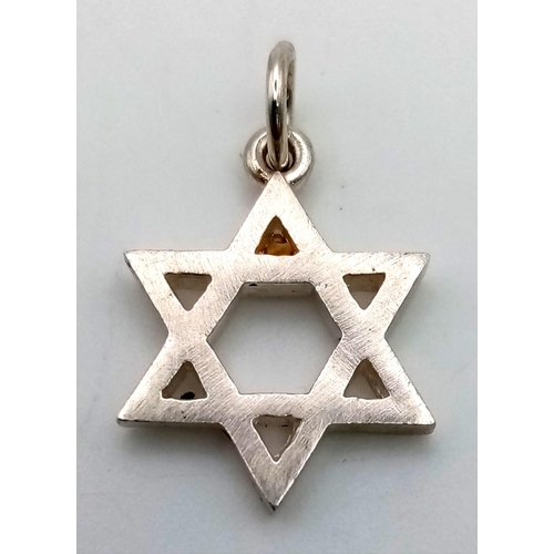 877 - STERLING SILVER STAR OF DAVID PENDANT/CHARM 1.5G