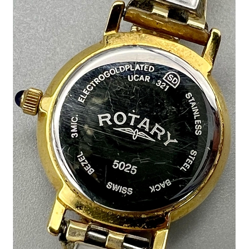 1004 - A ROTARY GOLD-PLATED EXPANDING BRACELET WATCH FULL WORKING ORDER A/F