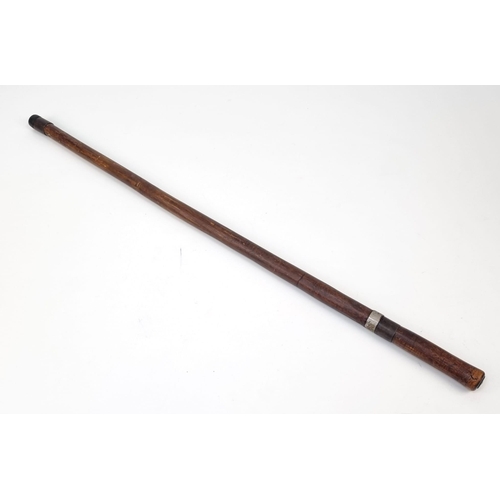 171 - An Antique Victorian Wooden Walking Stick with Hidden Dagger. 88cm total length.