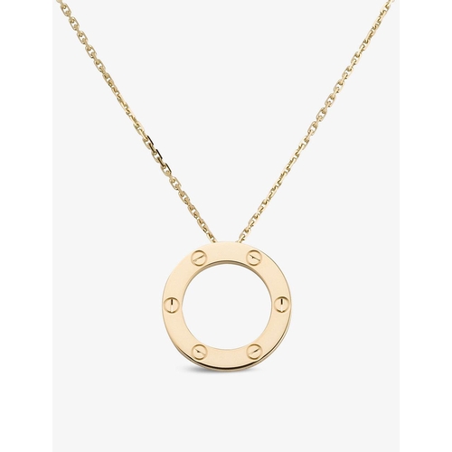 297 - Cartier 18ct rose-gold LOVE necklace, Lobster clasp fastening, Chain length 420mm, Inner diameter 16... 