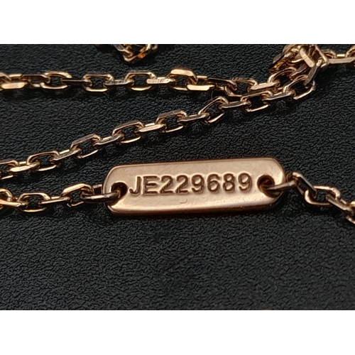 332 - Van Cleef & Arpels 18k Rose Gold Magic Alhambra long necklace, 1 motif as Pendant. 5.12 grams total ... 