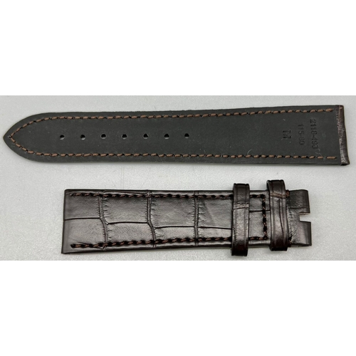 344 - ORIGINAL ZENITH BROWN ALLIGATOR STYRAP BRAND NEW AND UNWORN 2118-498 115-80 20MM RRP £300