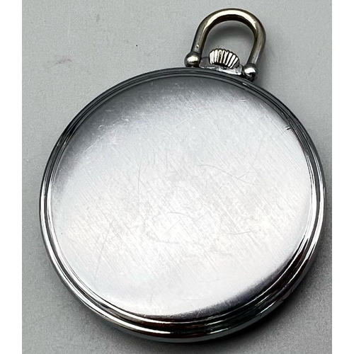 562 - A PANTO stainless steel pocket watch. Case diameter: 45 mm. AF