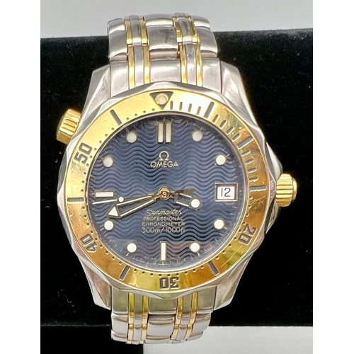 65 - OMEGA 2 TONE SEAMASTER PROFFESIONAL CHRONOMETER FULL WORKING ORDER A/F. 15CM STRAP LENGTH