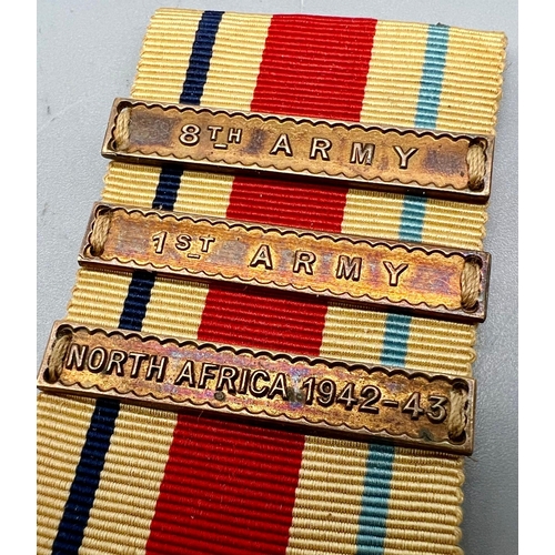 843 - A Set of Three Clasps to the Second World War Africa Star. 8th Army, 1st Army and North Africa 1942-... 