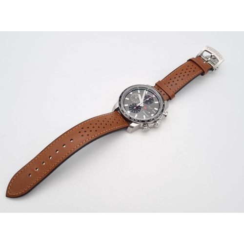 88 - A Chopard Mille Miglia Classic Racing Automatic Gents Chronograph. Brown leather strap. Stainless st... 