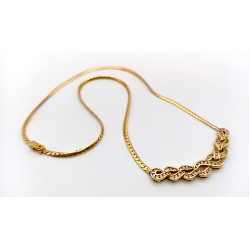 79 - An 18 K yellow gold necklace with diamonds (0.90 carats), Length: 42 cm, weight: 12.7 g.