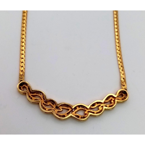 79 - An 18 K yellow gold necklace with diamonds (0.90 carats), Length: 42 cm, weight: 12.7 g.