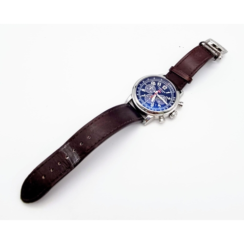 296 - A Chopard Mille Miglia Competitor Chronograph Watch. Automatic movement. Brown leather strap. Stainl... 