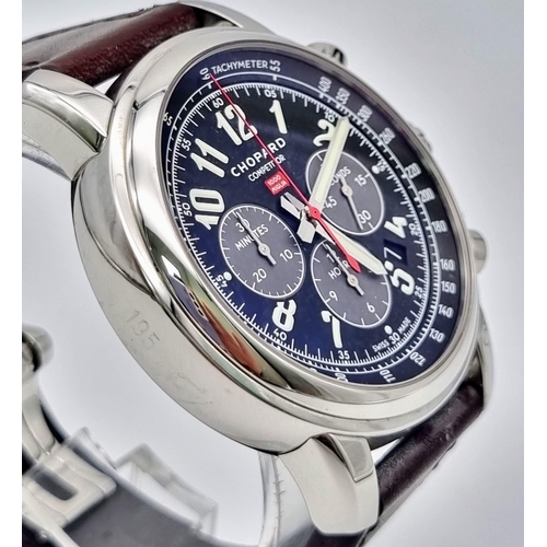 296 - A Chopard Mille Miglia Competitor Chronograph Watch. Automatic movement. Brown leather strap. Stainl... 