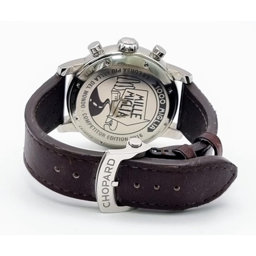 296 - A Chopard Mille Miglia Competitor Chronograph Watch. Automatic movement. Brown leather strap. Stainl... 