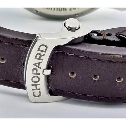 296 - A Chopard Mille Miglia Competitor Chronograph Watch. Automatic movement. Brown leather strap. Stainl... 