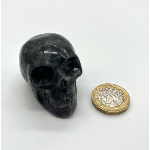 895 - A Hand-Carved Labradorite Crystal Skull Figure. 5 x 4cm.