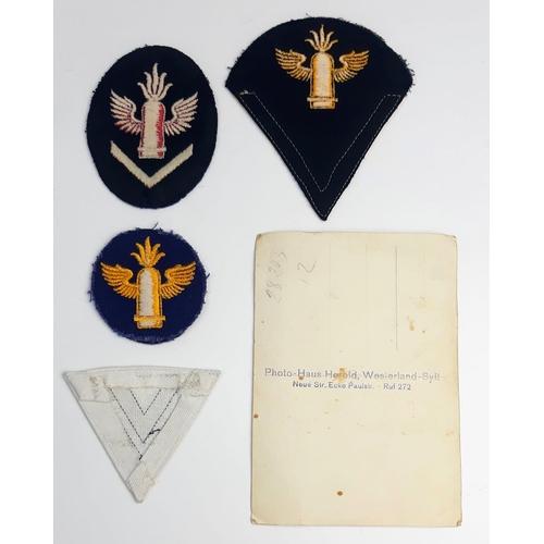 176 - WW2 German Kriegsmarine Coastal Artillery Badges with Pictures of the Serviceman who wore them.