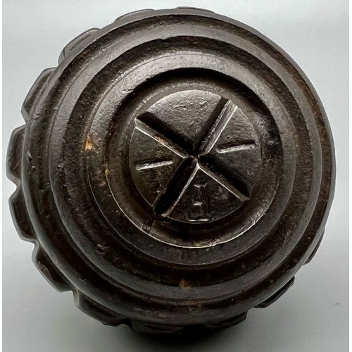 83 - A WW1 German Inert Kugel (Ball Grenade). Makers mark on base.