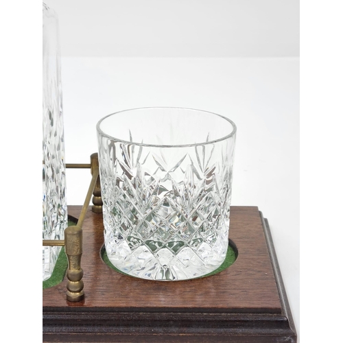 846 - A Vintage Stuart Crystal Tantalus, Whisky Decanter and Two Whisky Tumbler Set