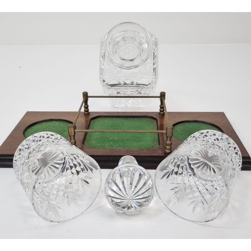 846 - A Vintage Stuart Crystal Tantalus, Whisky Decanter and Two Whisky Tumbler Set