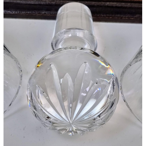 846 - A Vintage Stuart Crystal Tantalus, Whisky Decanter and Two Whisky Tumbler Set