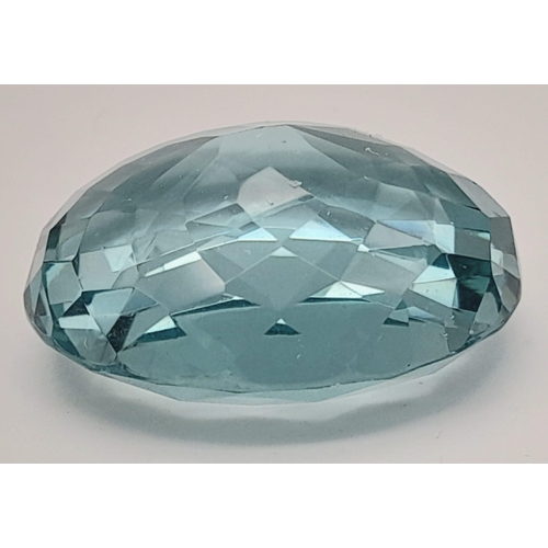 140 - A very collectable, large (77.45 carats), oval cut, aquamarine, with excellent colour saturation and... 