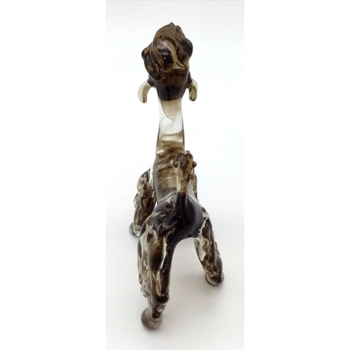 280 - An artisan’s creation, a very collectable, handmade, MURANO glass, poodle dog, in original wooden pr... 