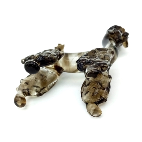 280 - An artisan’s creation, a very collectable, handmade, MURANO glass, poodle dog, in original wooden pr... 