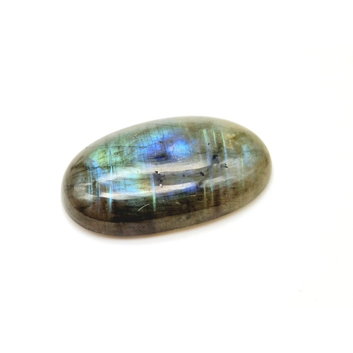 476 - Lot of 2 Gemstones - 46.50 Ct Cabochon Labradorite & 24.64 Ct Cabochon Tiger Eye, Oval & Square Shap... 