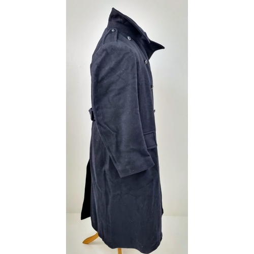 308 - A Very Heavy Navy Blue Vintage Home Front Military Defence Coat. Made by Smith and Co of Derby 1951.... 